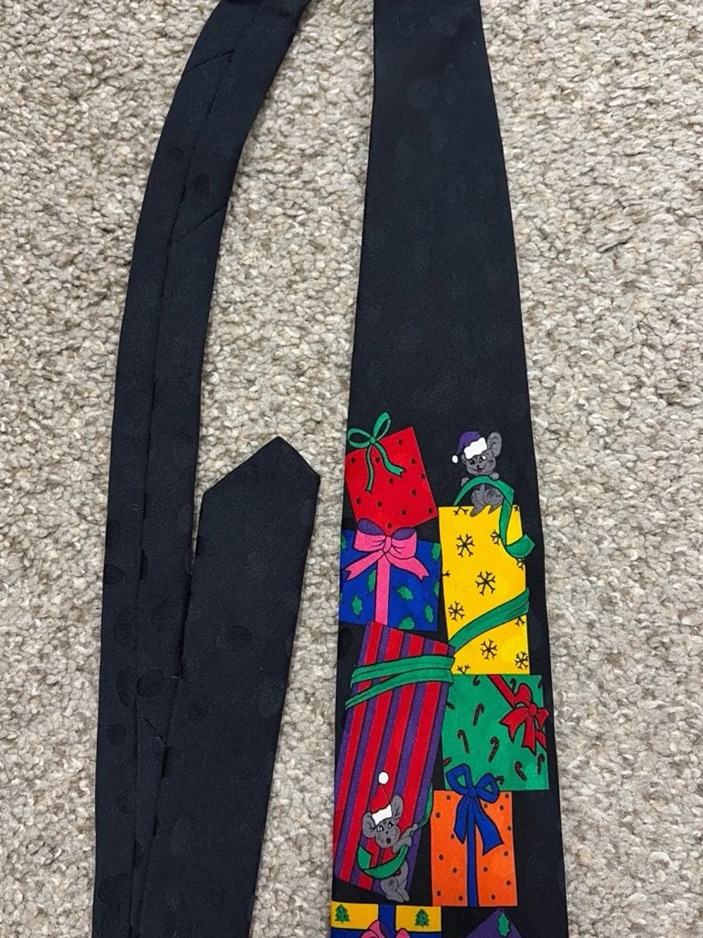 100% silk handmade Holiday Gift Pattern Tie in Red, Green, Blue